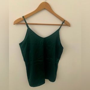 Forest green silky top